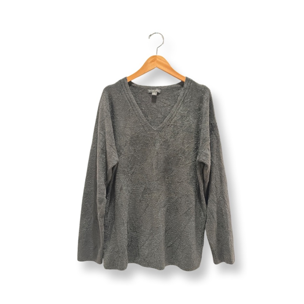 Barefoot Dreams | Charcoal V-Neck Sweater